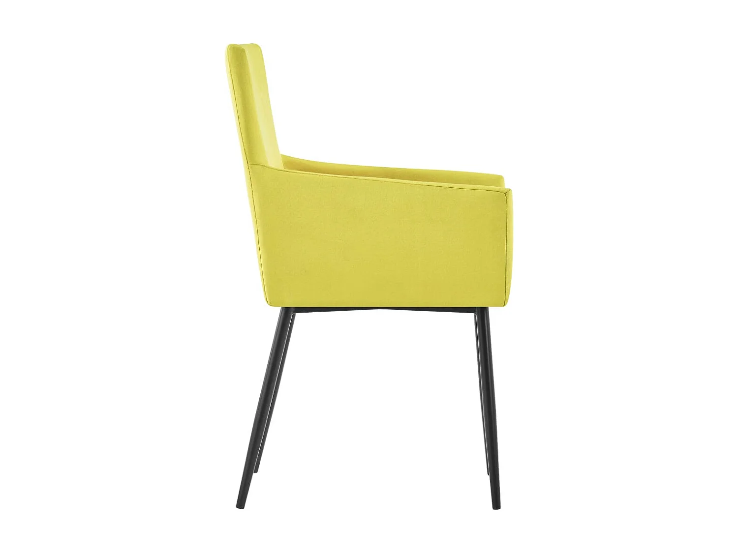 Sillas de comedor con reposabrazos 2 unidades tela amarillo