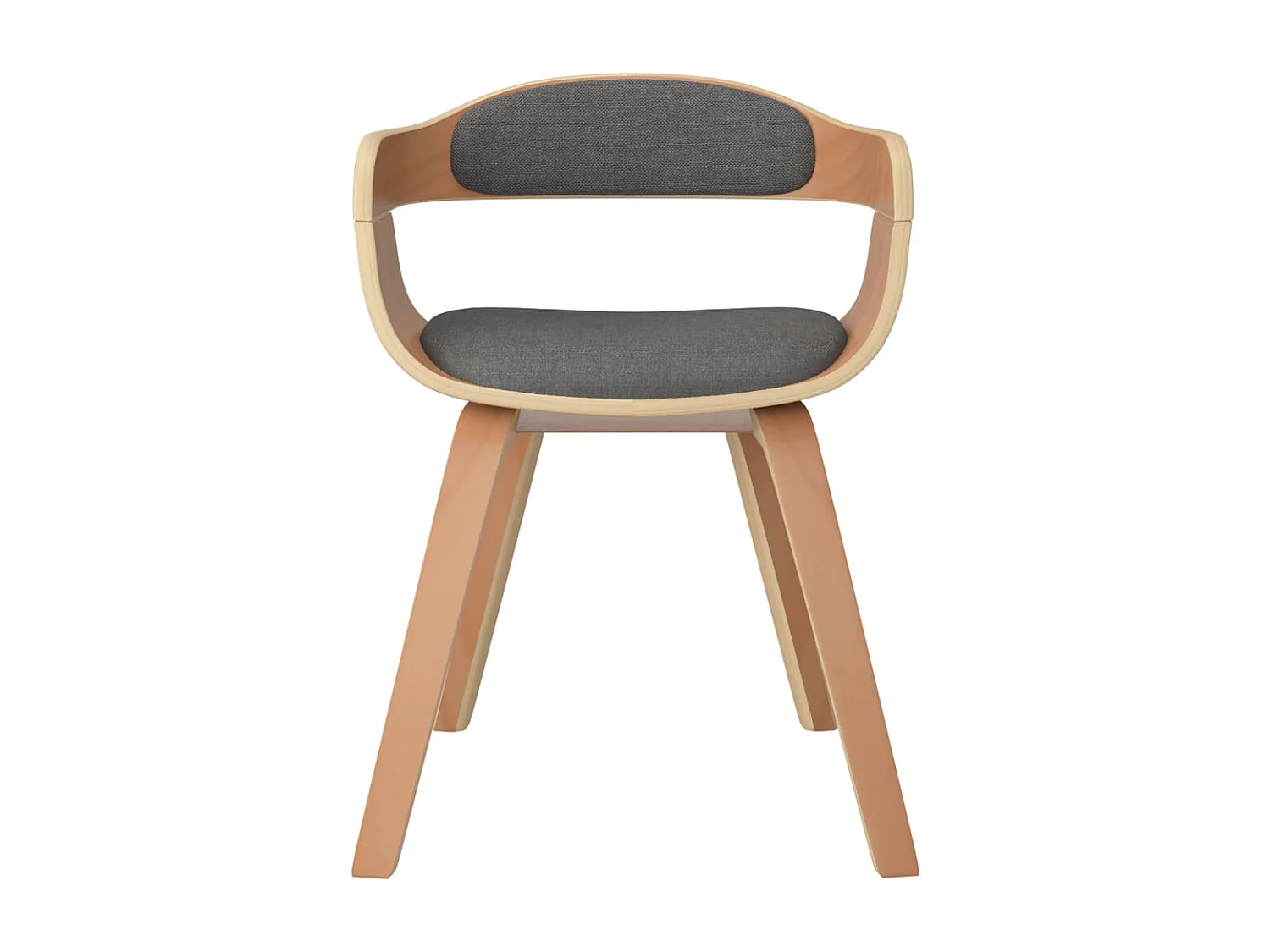 Chaises à manger lot de 4 gris clair bois courbé et tissu