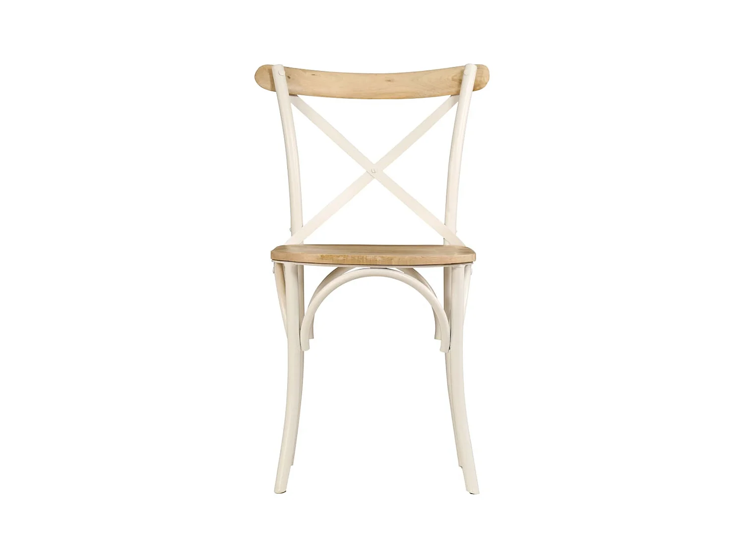 Kruisstoelen 4 st massief mangohout wit