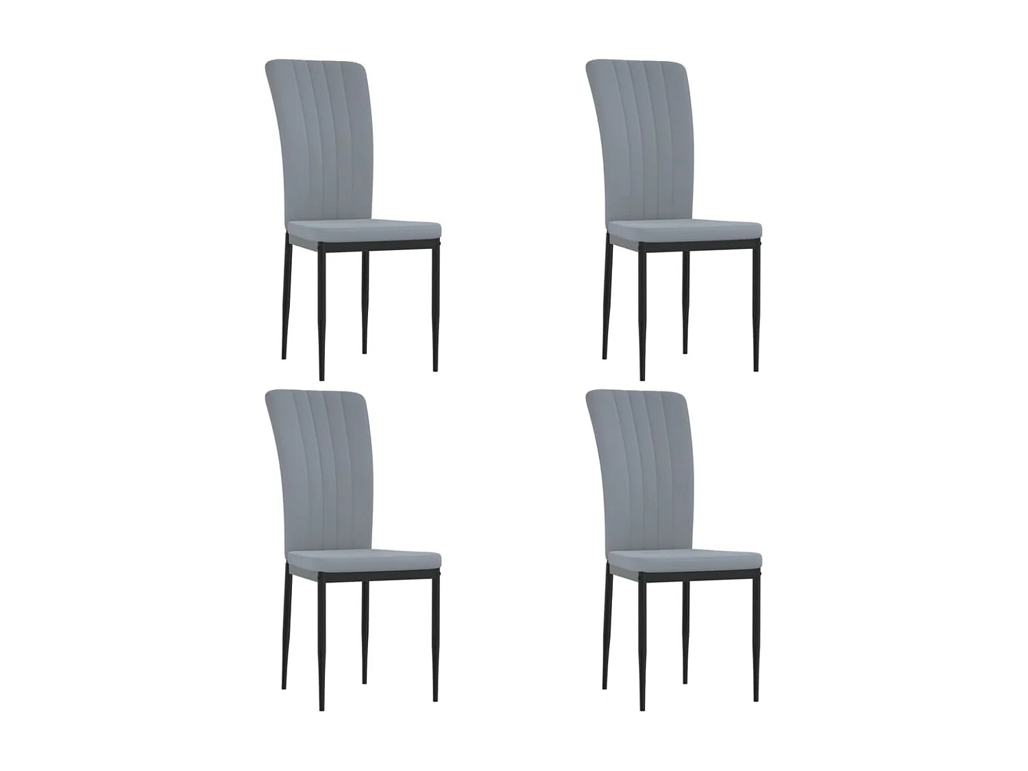 Sillas de comedor 4 unidades terciopelo gris claro