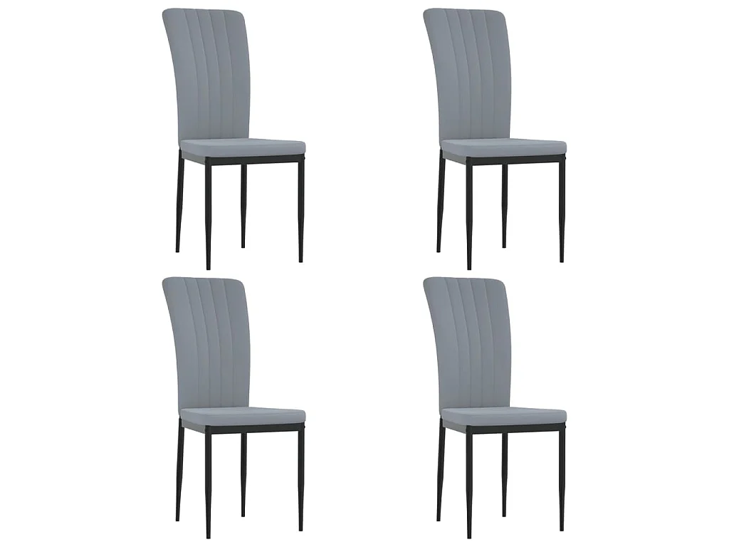 Eetkamerstoelen 4 st fluweel lichtgrijs