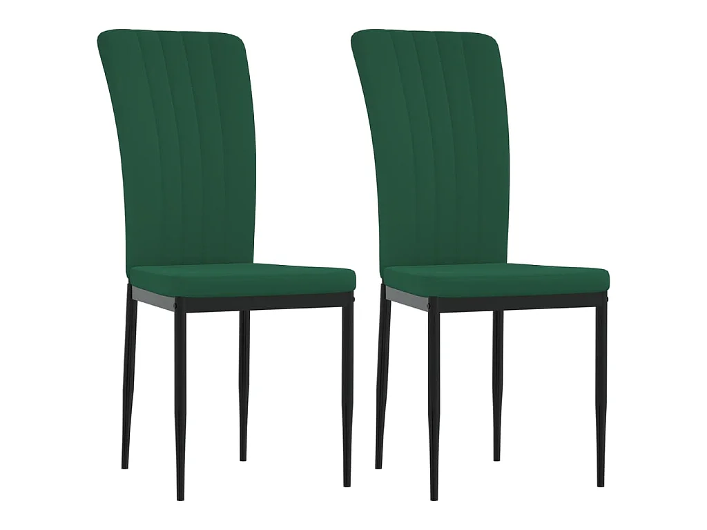 Cadeiras de jantar 2 pcs veludo verde-escuro