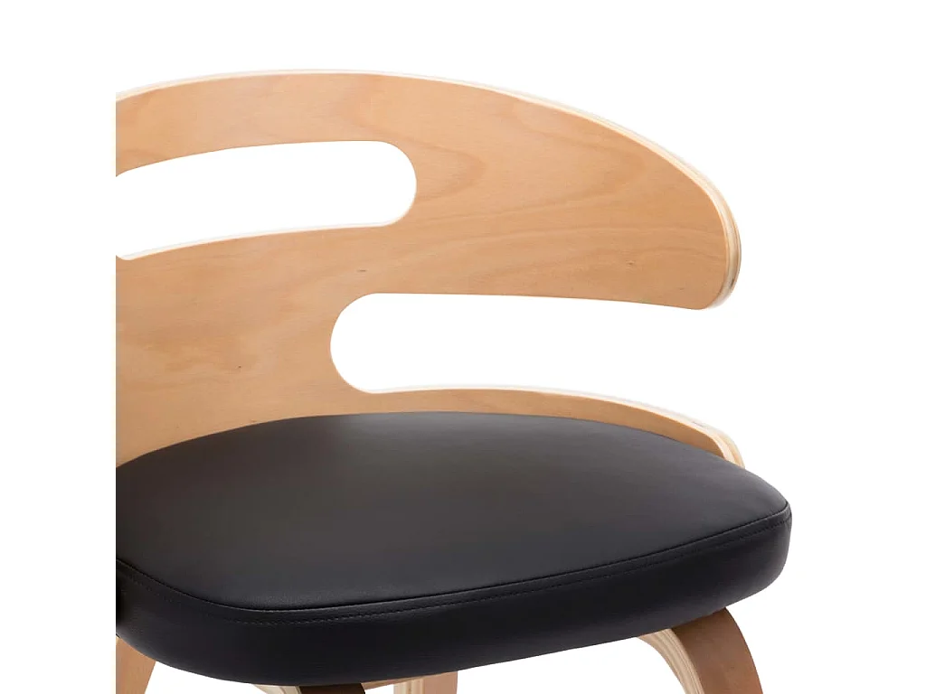 Chaises à manger lot de 4 noir bois courbé et similicuir