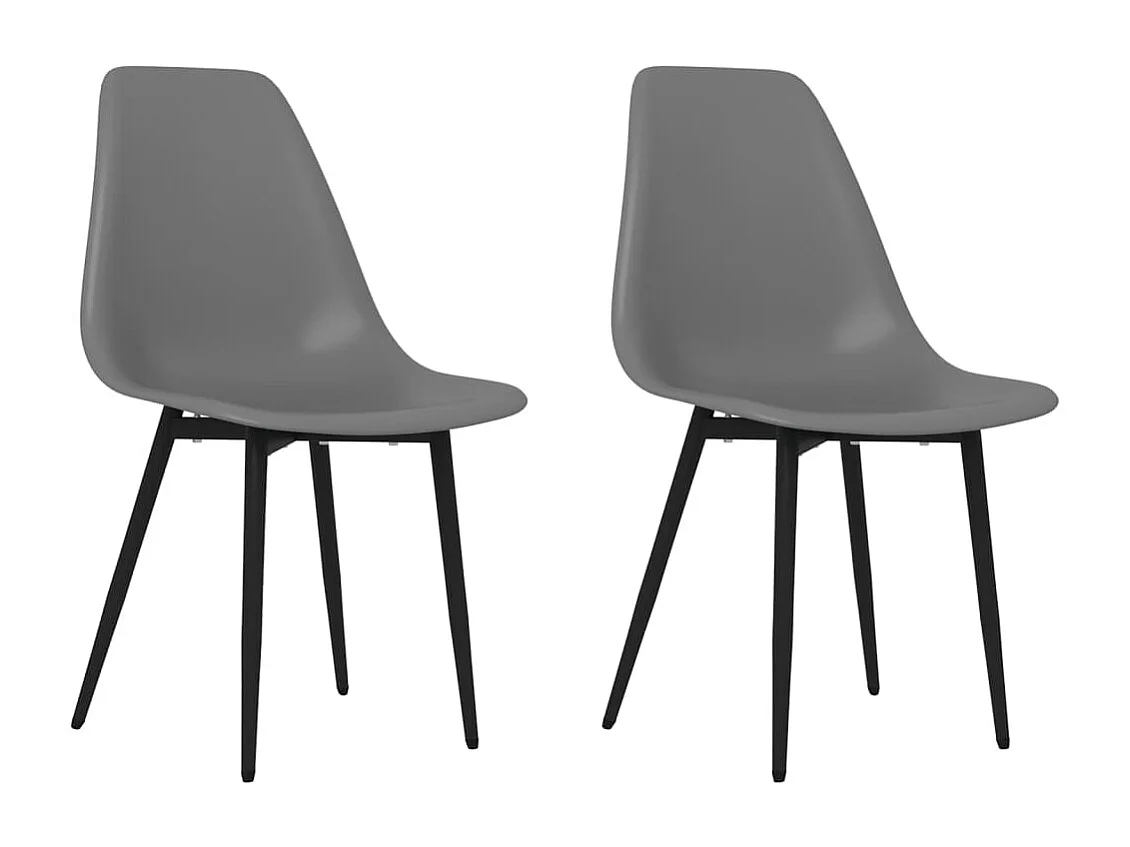 Esszimmerstühle 2 Stk. Grau PP