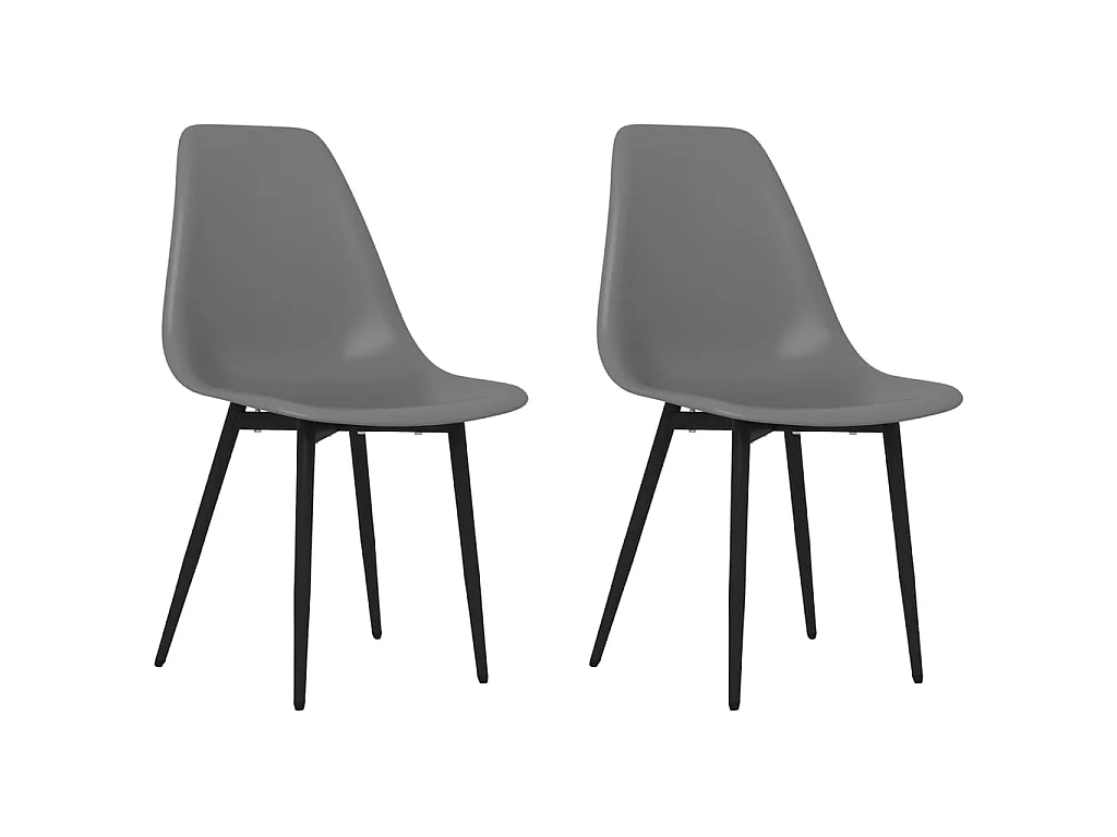 Eetkamerstoelen 2 st PP grijs