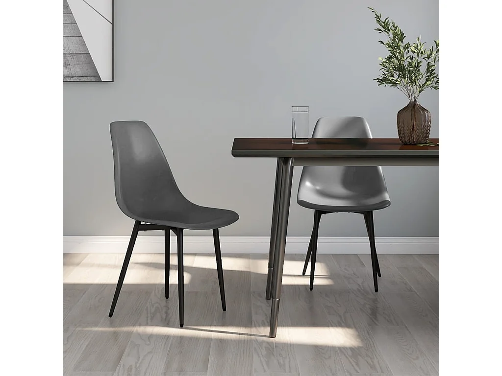 Eetkamerstoelen 2 st PP grijs