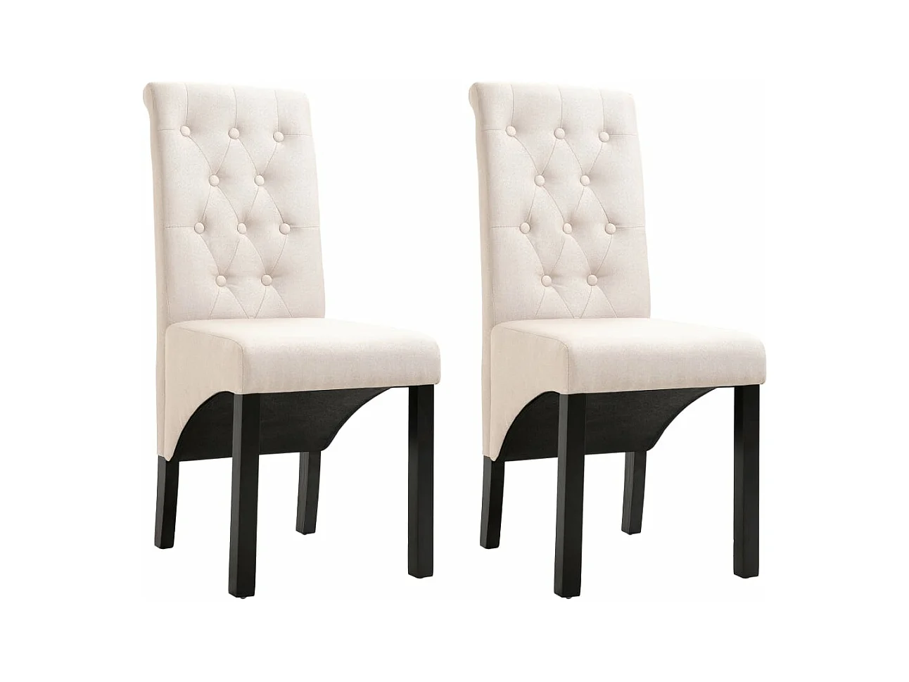 Chaises à manger lot de 2 crème tissu