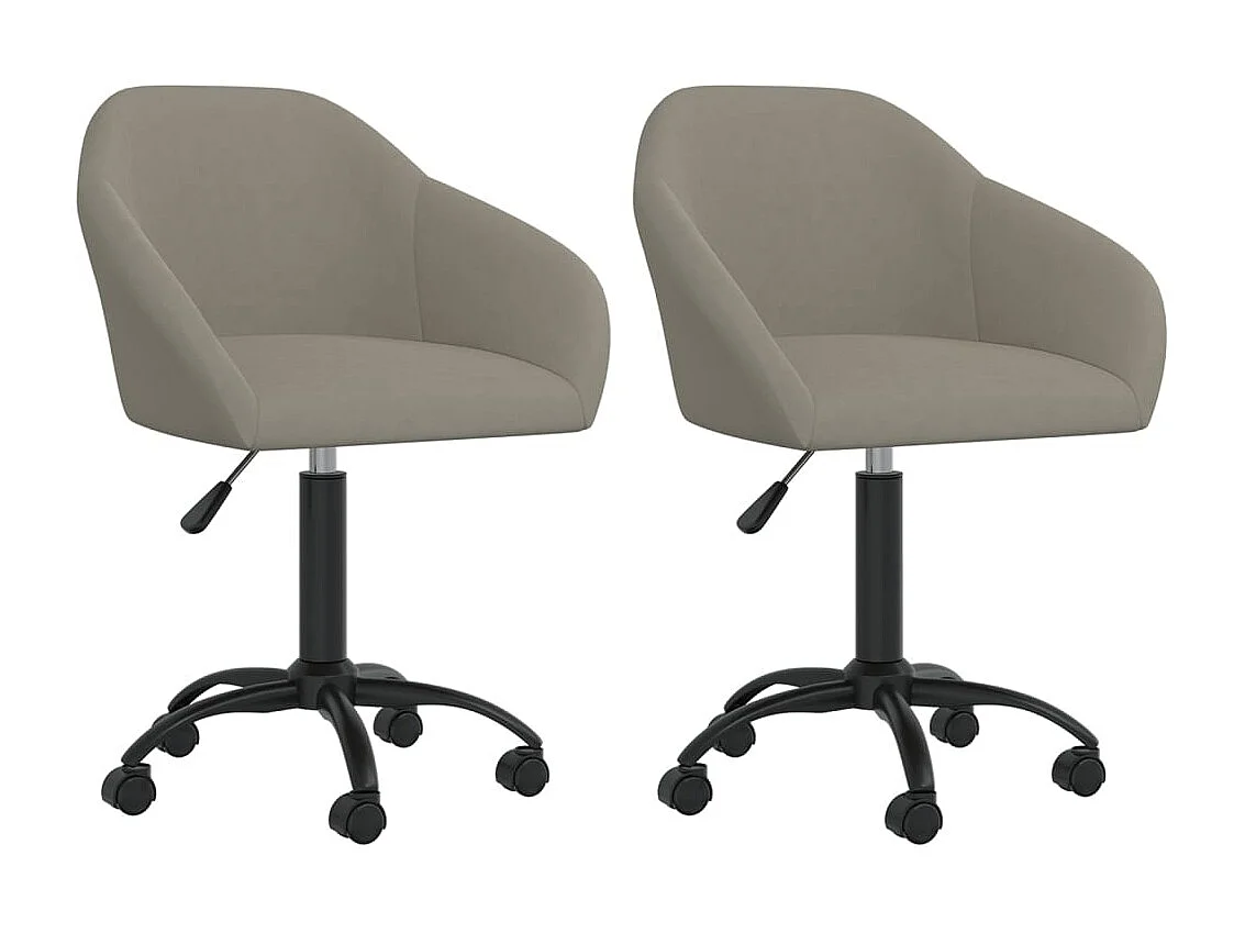 Sedie da Pranzo Girevoli 2 pz Grigio Chiaro in Velluto
