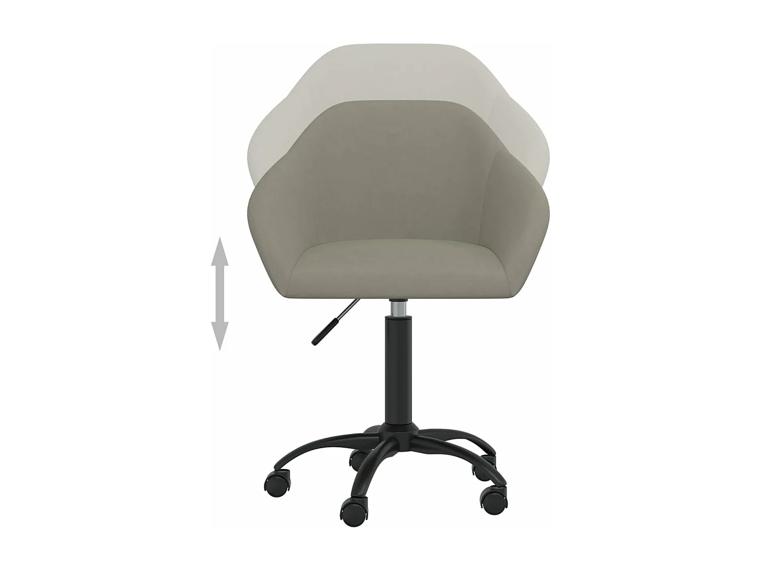 Sedie da Pranzo Girevoli 2 pz Grigio Chiaro in Velluto