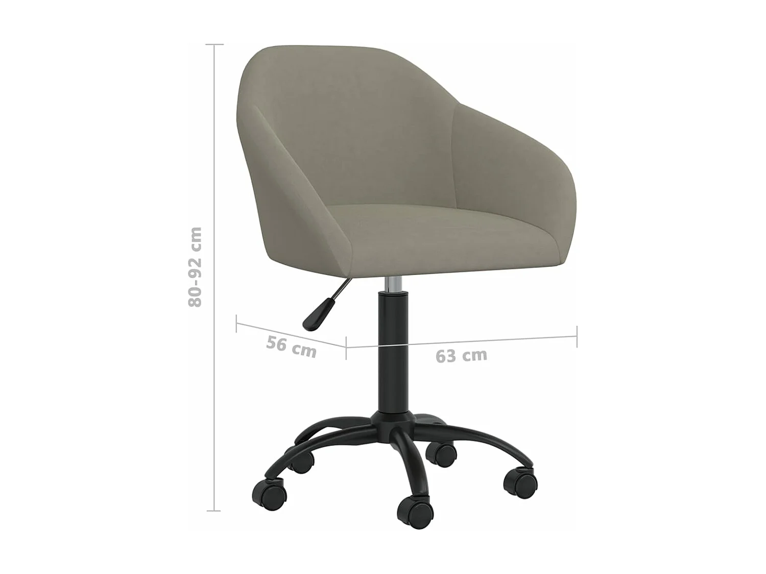 Sedie da Pranzo Girevoli 2 pz Grigio Chiaro in Velluto