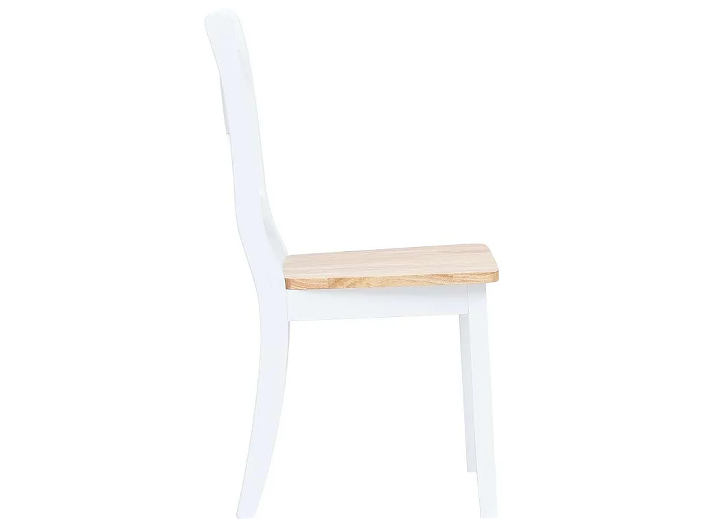 Chaises à manger lot de 2 blanc et bois clair bois hévéa massif
