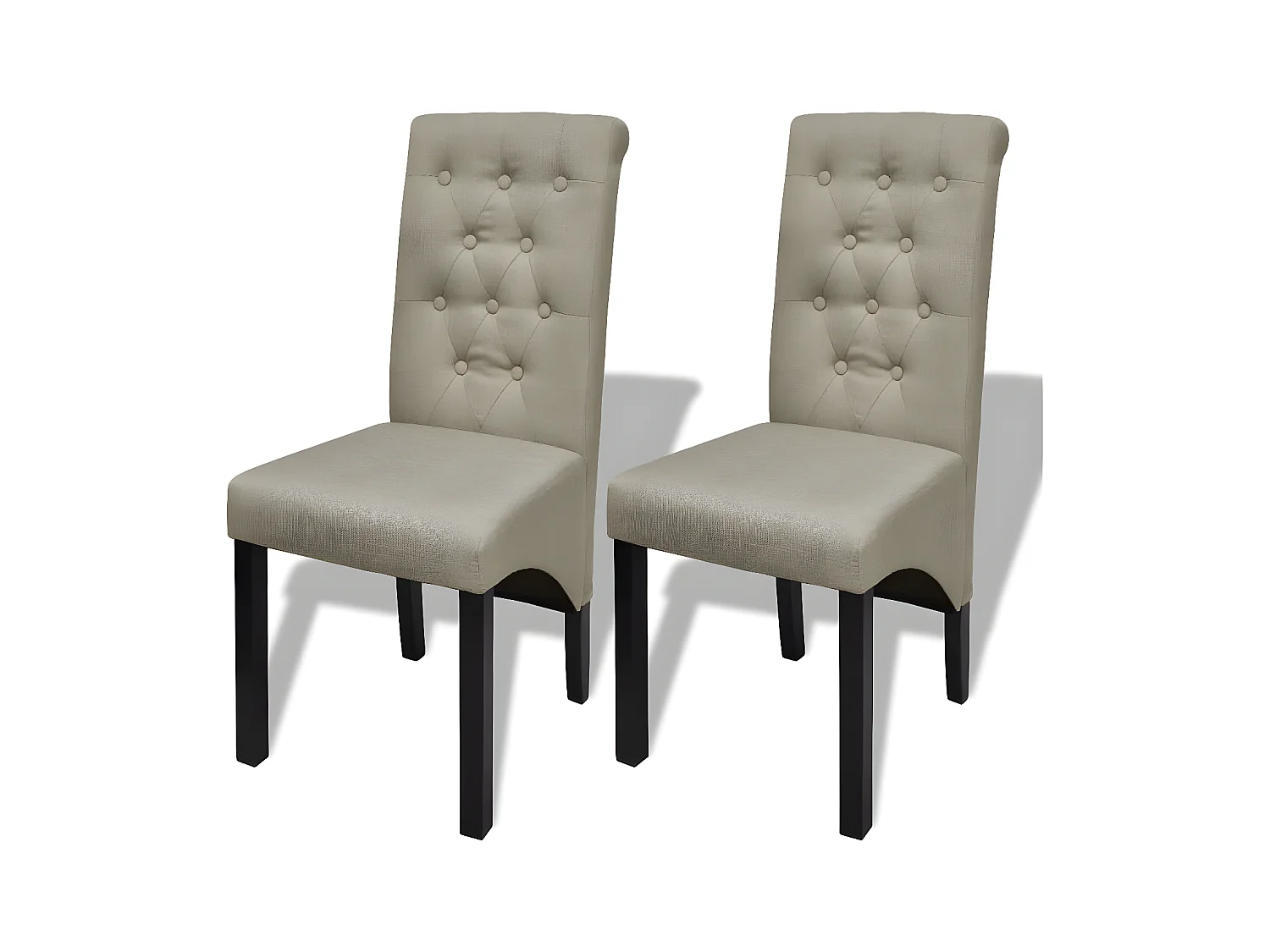 Eetkamerstoelen 2 st stof beige