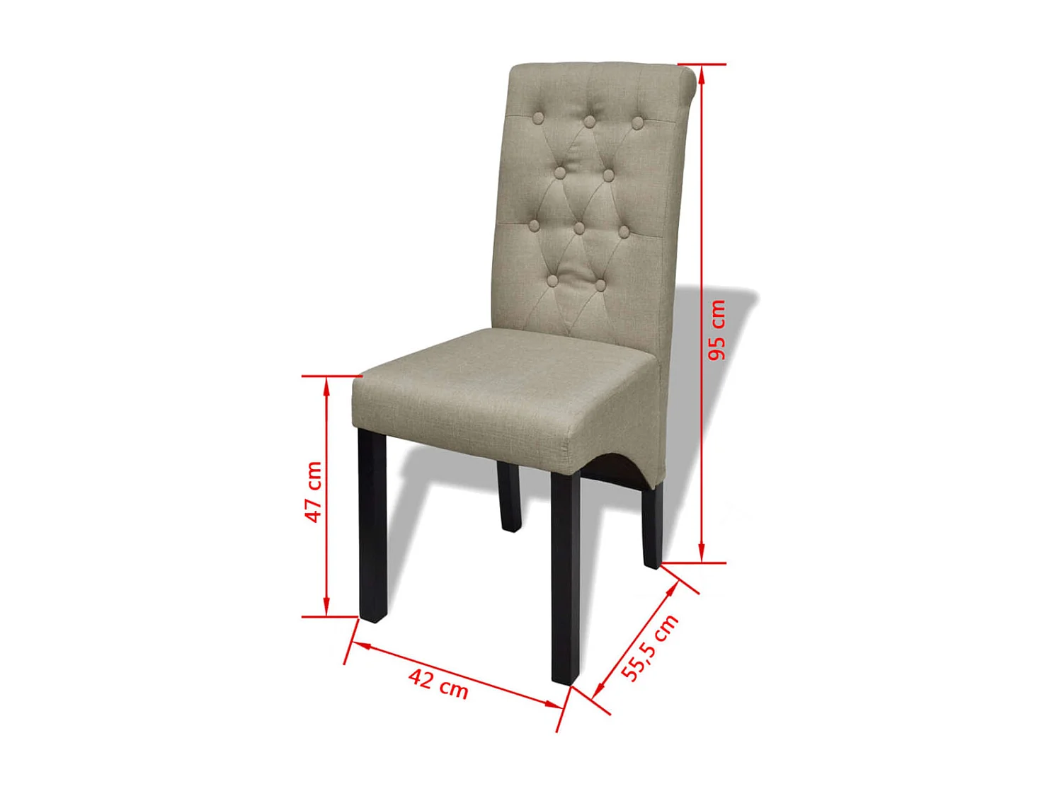 Eetkamerstoelen 2 st stof beige