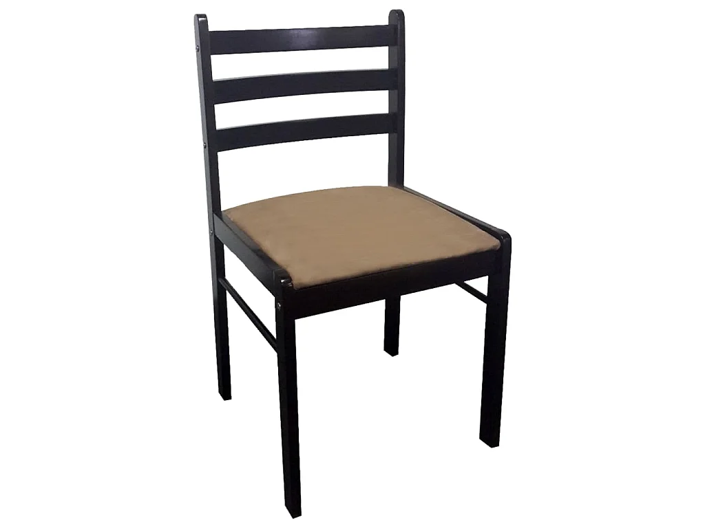 Chaises à manger lot de 2 marron hévéa solide et velours