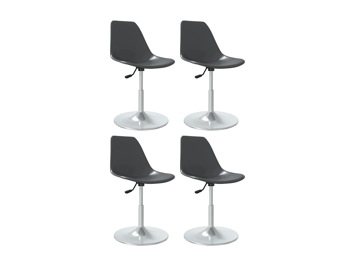 Cadeiras de jantar giratórias 4 pcs PP cinzento