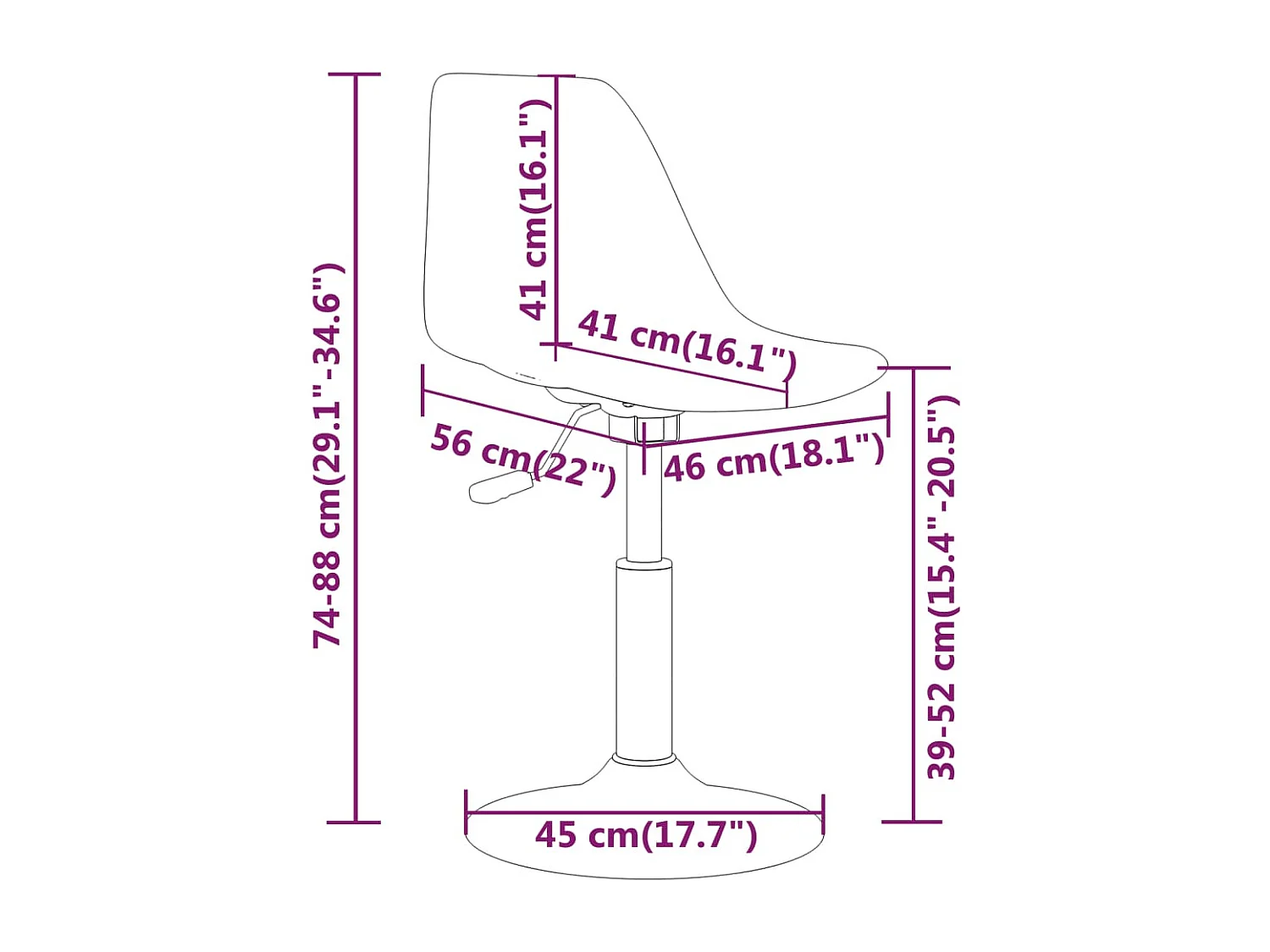 Cadeiras de jantar giratórias 4 pcs PP cinzento