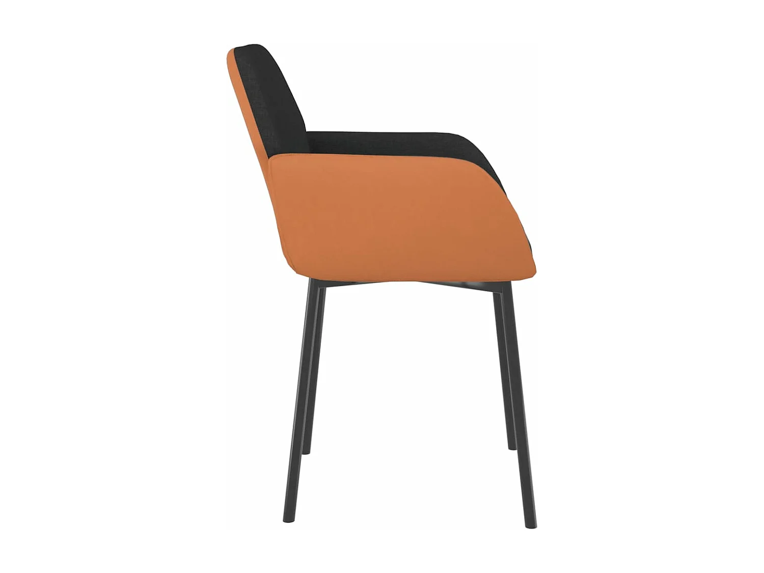 Sedie da Pranzo 2 pz Nere in Tessuto e Similpelle