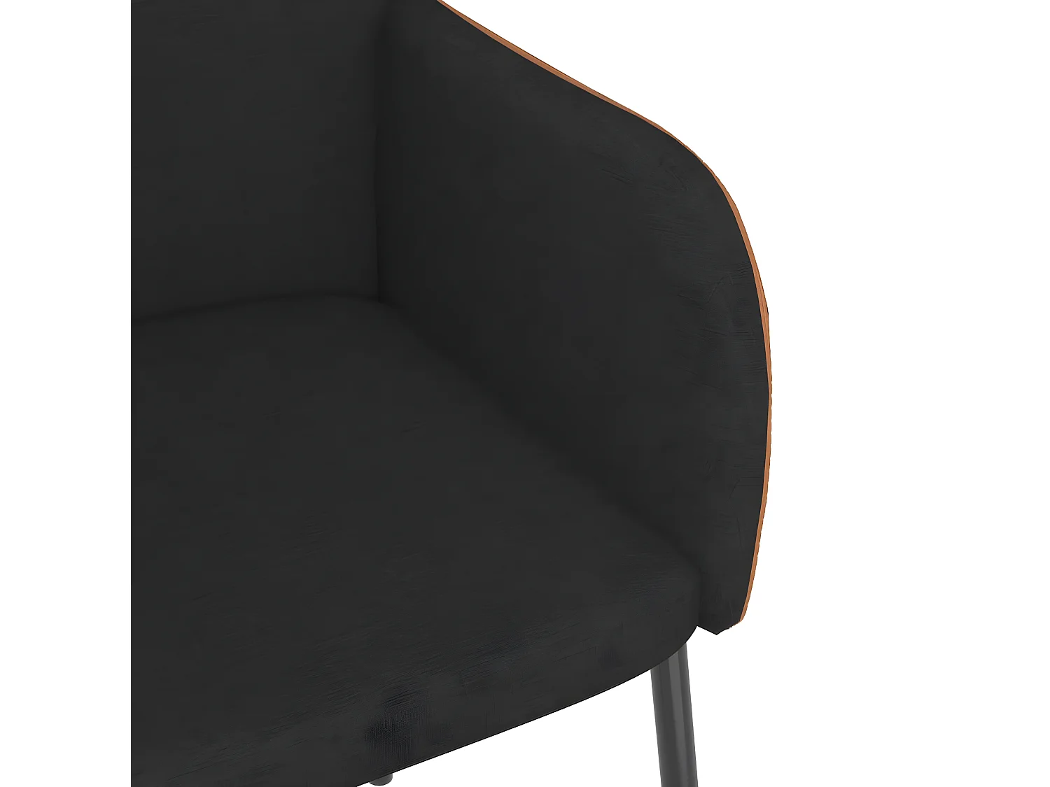 Sedie da Pranzo 2 pz Nere in Tessuto e Similpelle