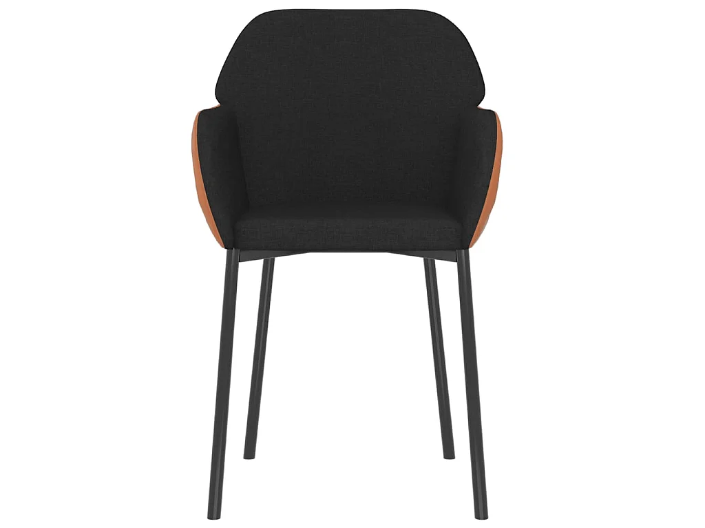 Esszimmerstühle 2 Stk. Schwarz Stoff und Kunstleder