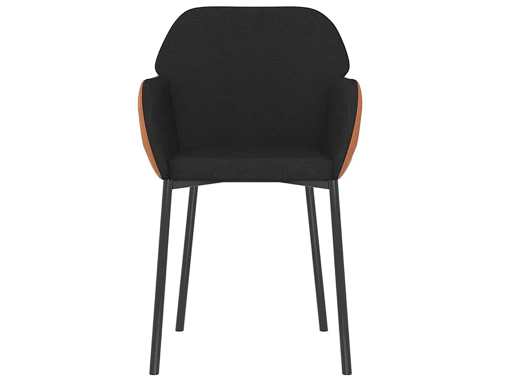 Esszimmerstühle 2 Stk. Schwarz Stoff und Kunstleder