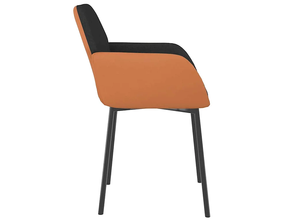 Esszimmerstühle 2 Stk. Schwarz Stoff und Kunstleder
