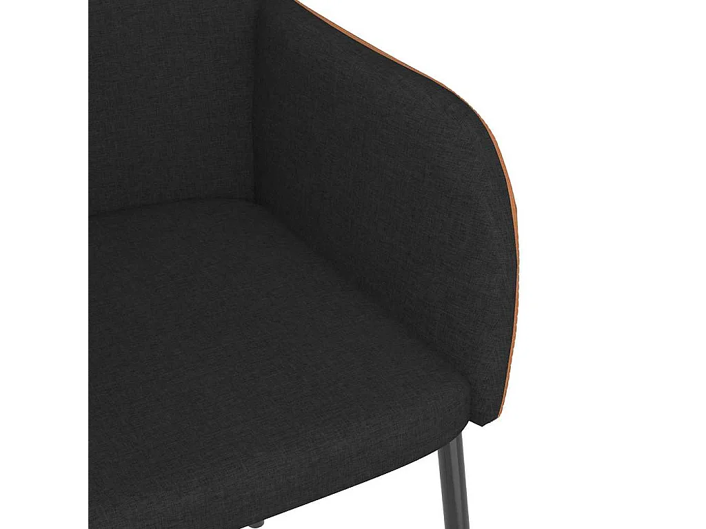 Esszimmerstühle 2 Stk. Schwarz Stoff und Kunstleder