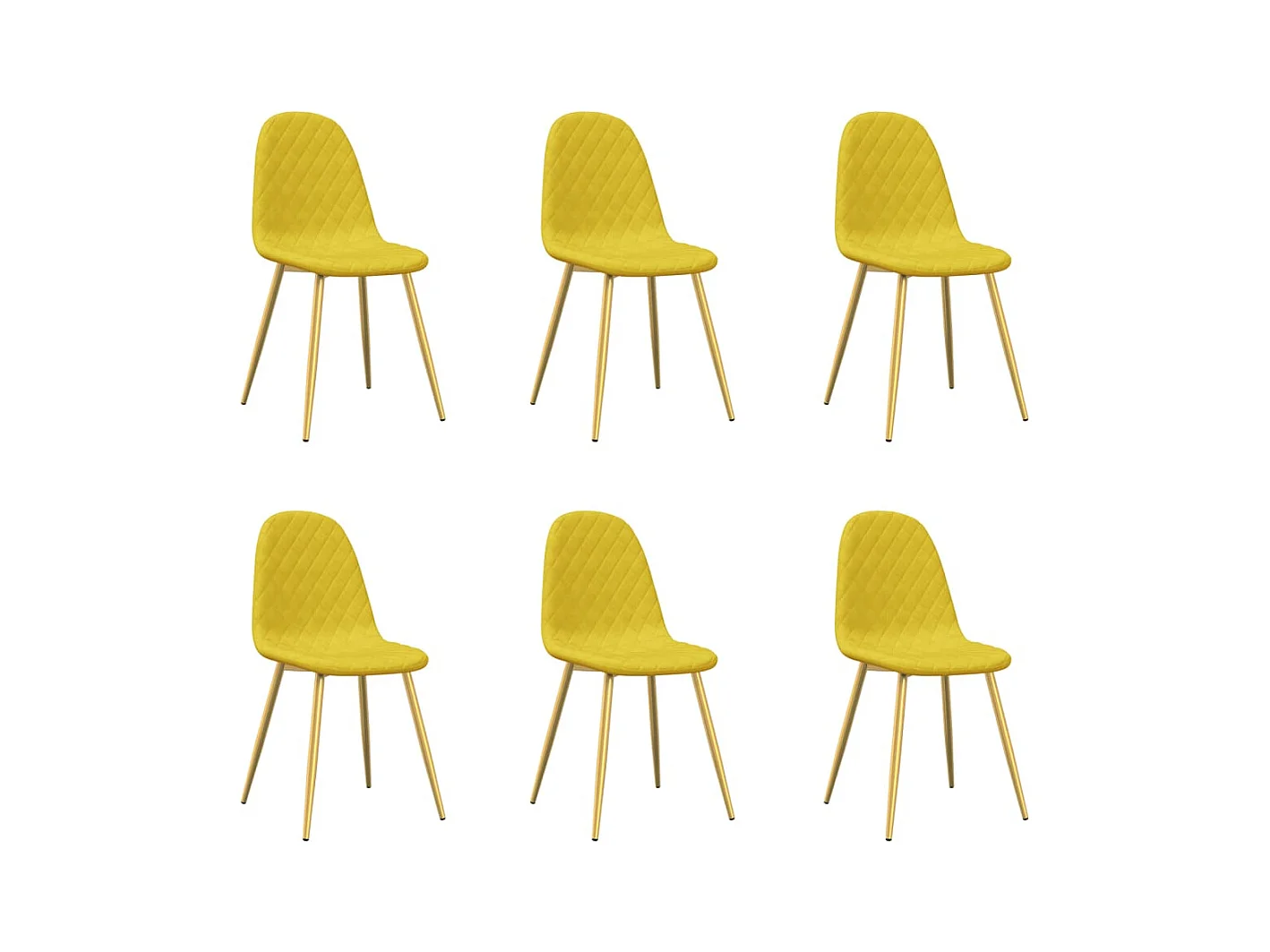 Eetkamerstoelen 6 st fluweel mosterdgeel