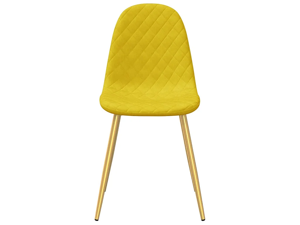 Sedie da Pranzo 6 pz Giallo Senape in Velluto