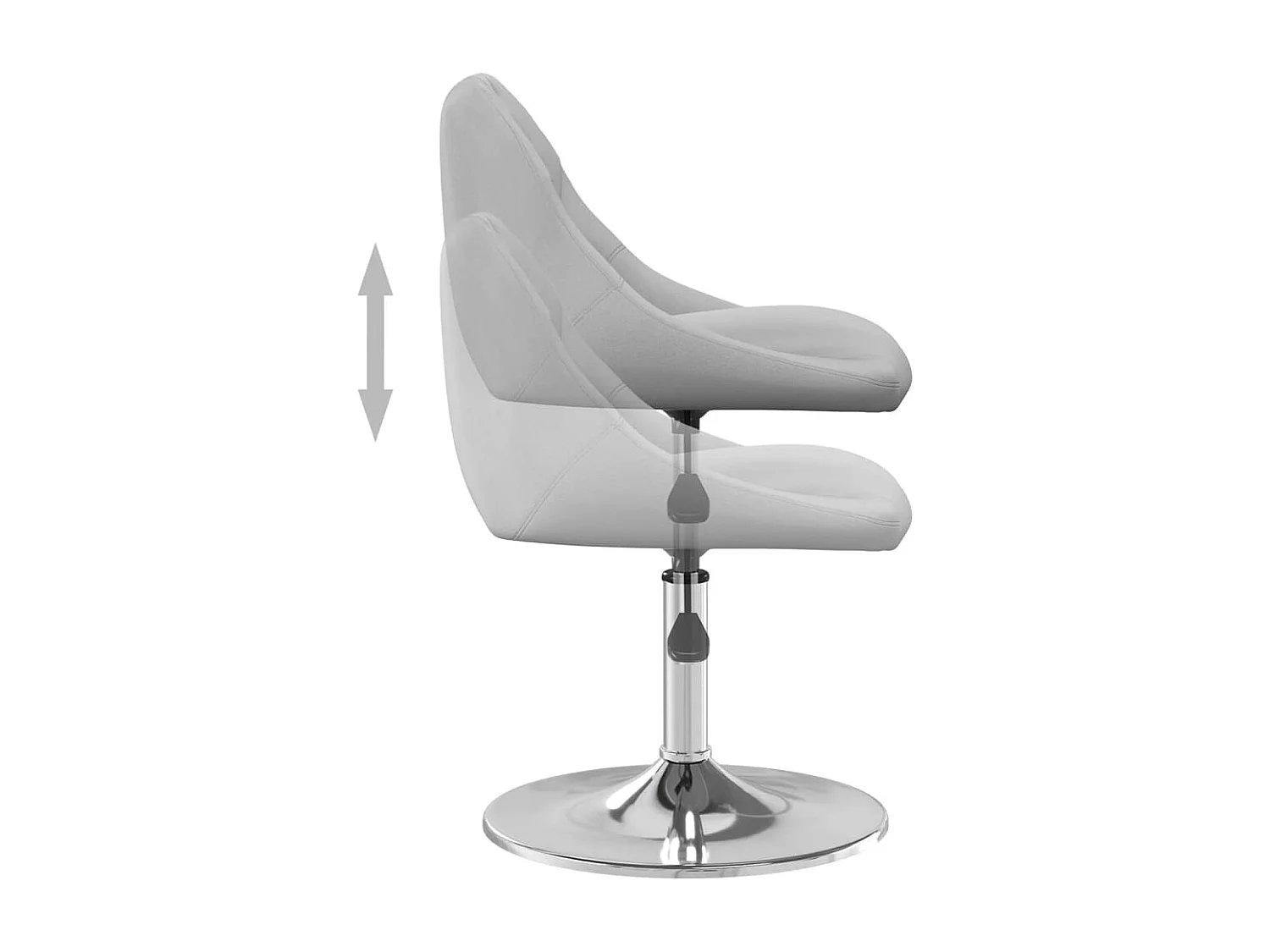 Chaises pivotantes à manger lot de 2 Gris clair Velours