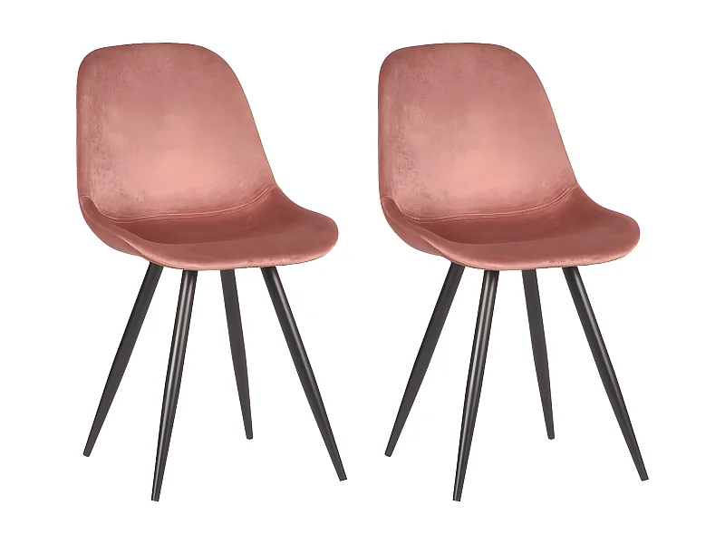 Chaises à manger lot de 2 Capri 46x56x88 cm rose vieux