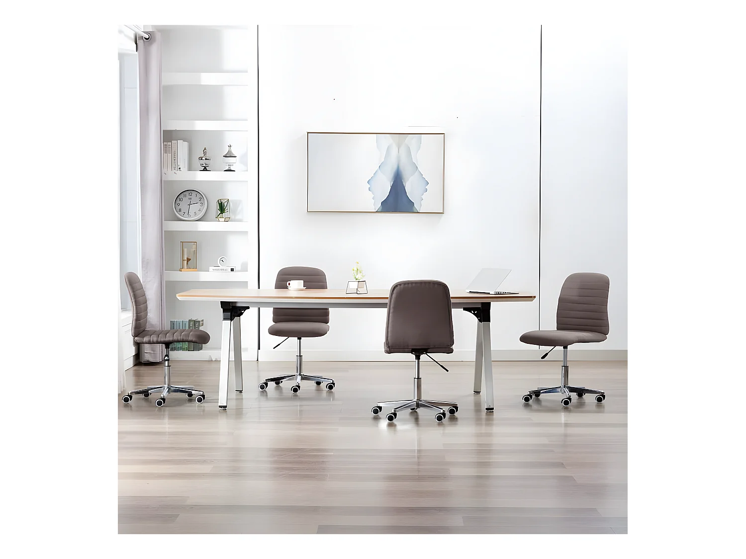 Chaises à manger lot de 4 taupe tissu