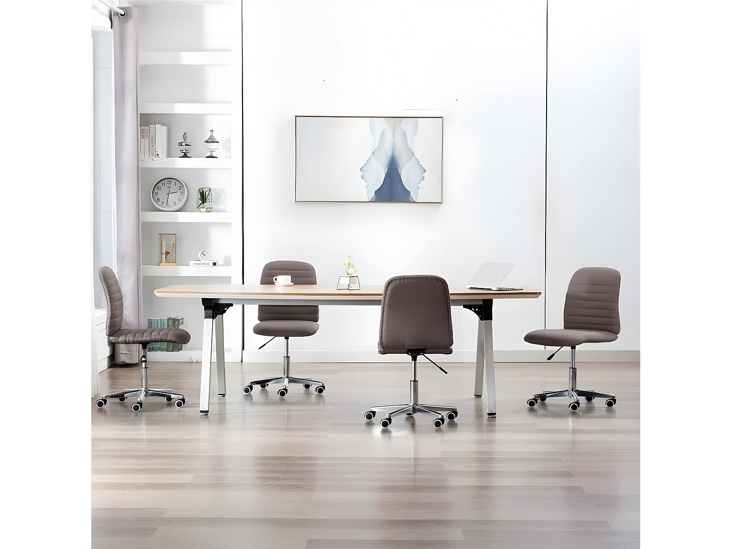 Chaises à manger lot de 4 taupe tissu