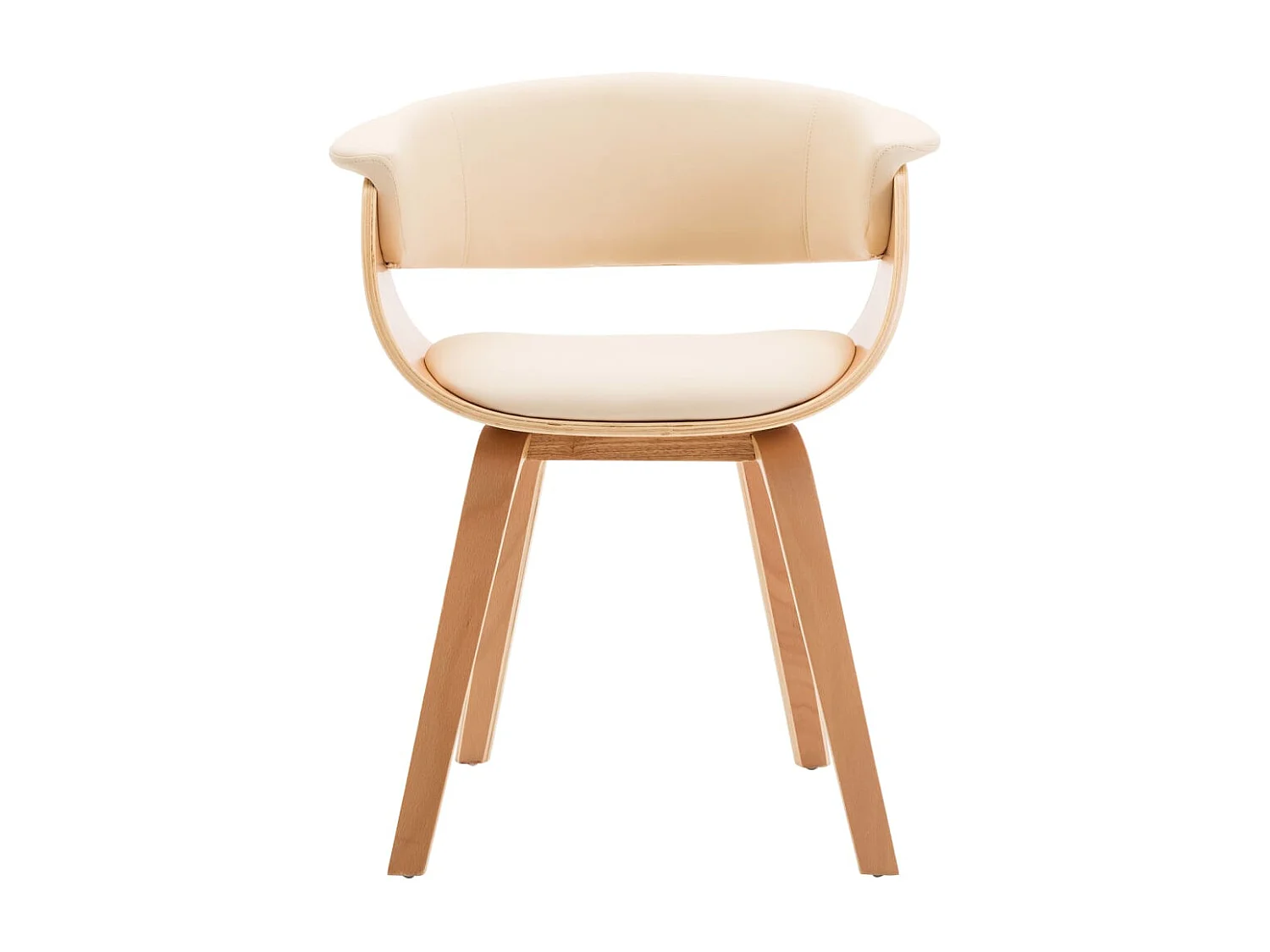 Sedie da Pranzo 6 pz Crema in Legno Piegato e Similpelle