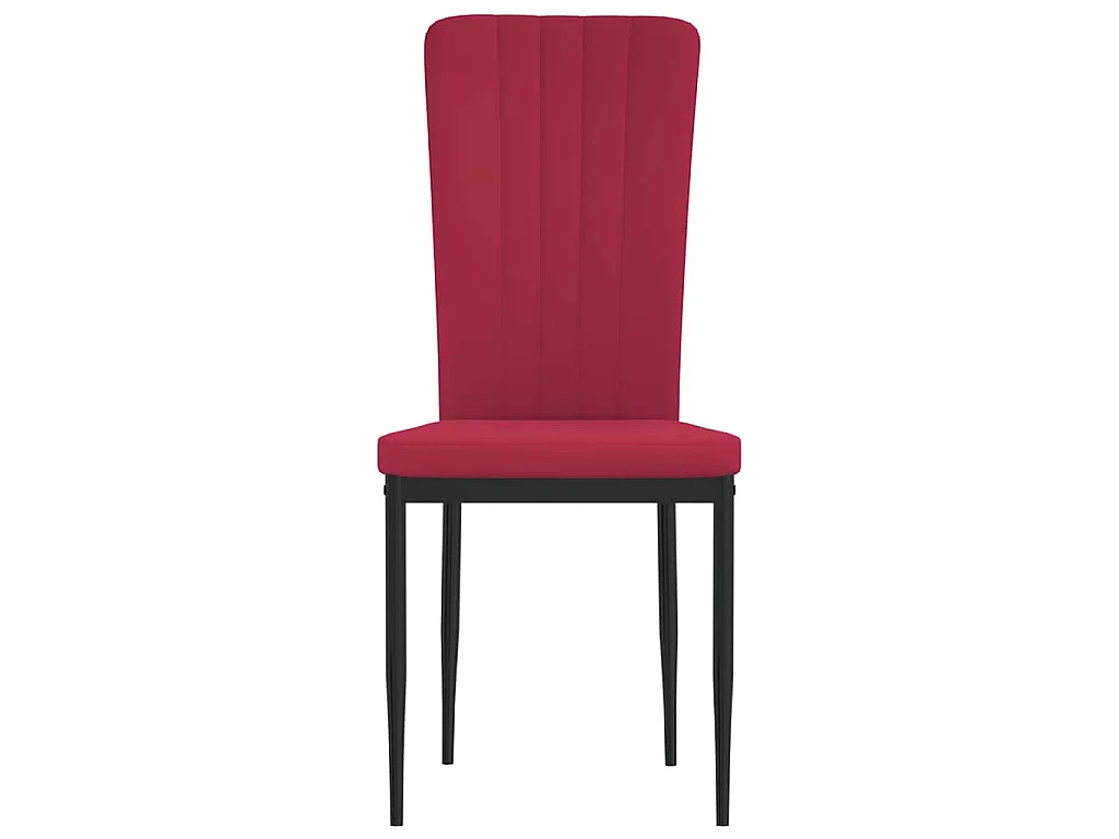 Eetkamerstoelen 4 st fluweel wijnrood