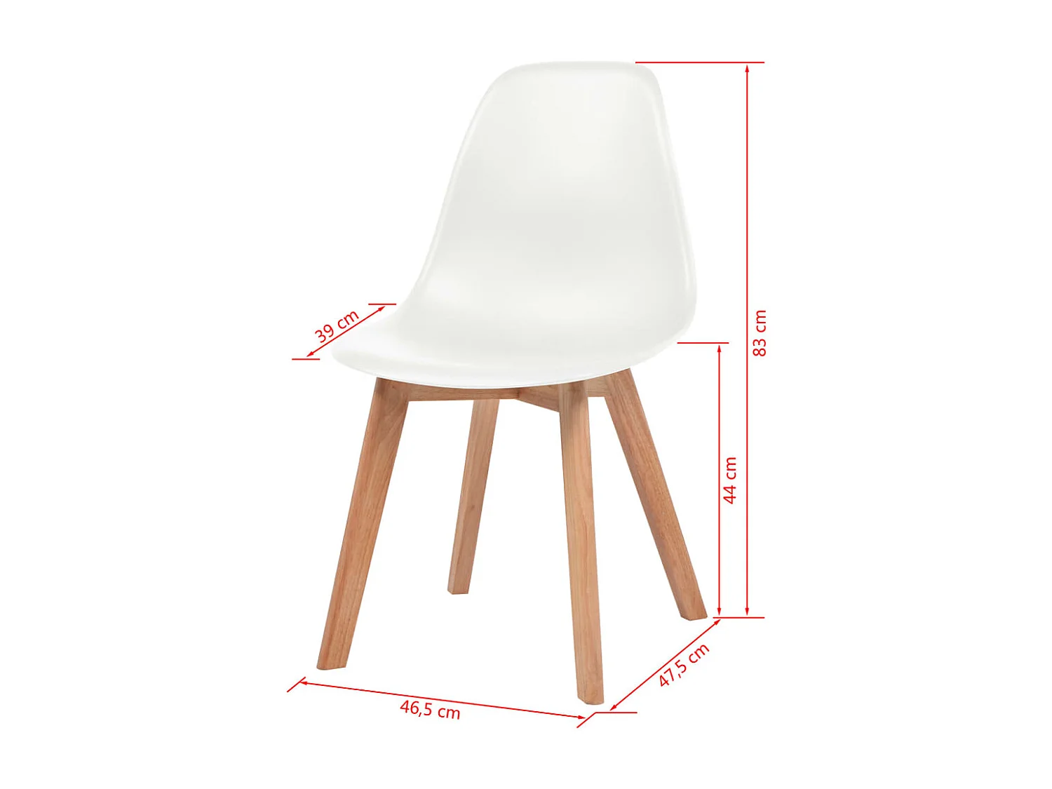 Chaises à manger lot de 6 Blanc Plastique