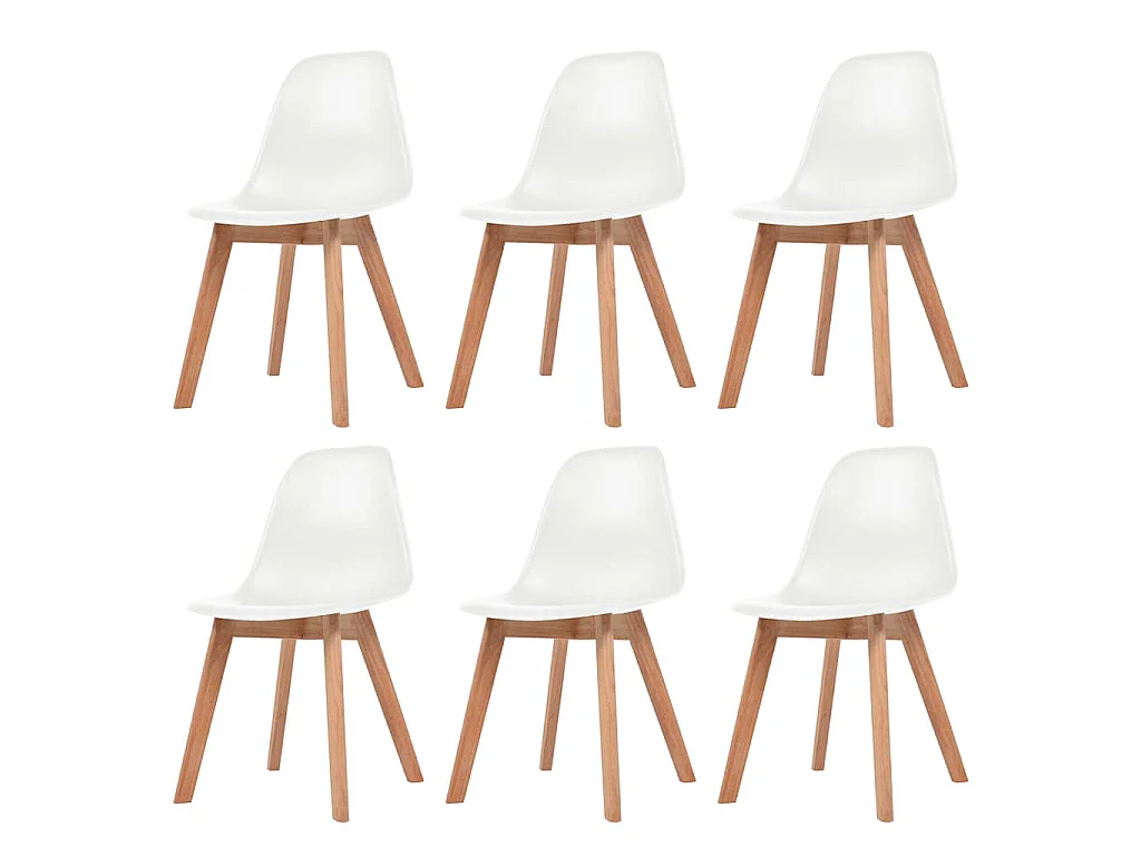 Chaises à manger lot de 6 Blanc Plastique