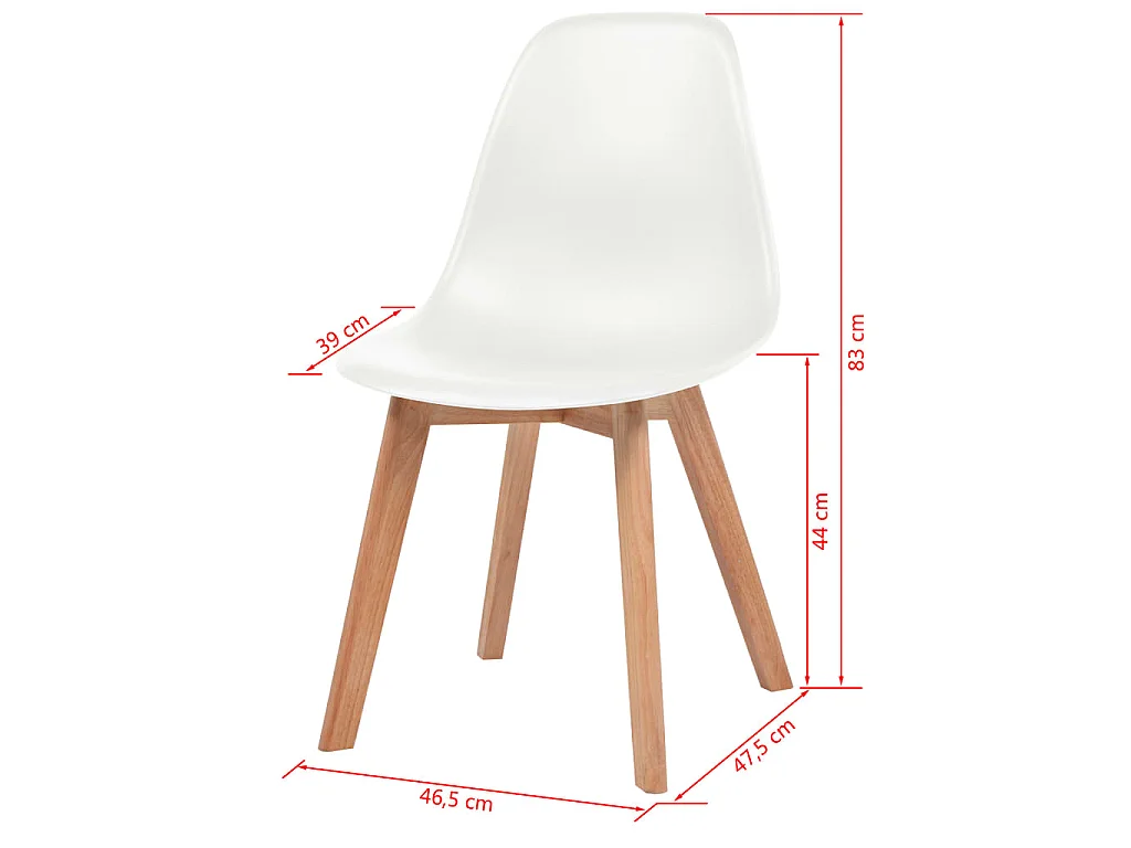 Chaises à manger lot de 6 Blanc Plastique