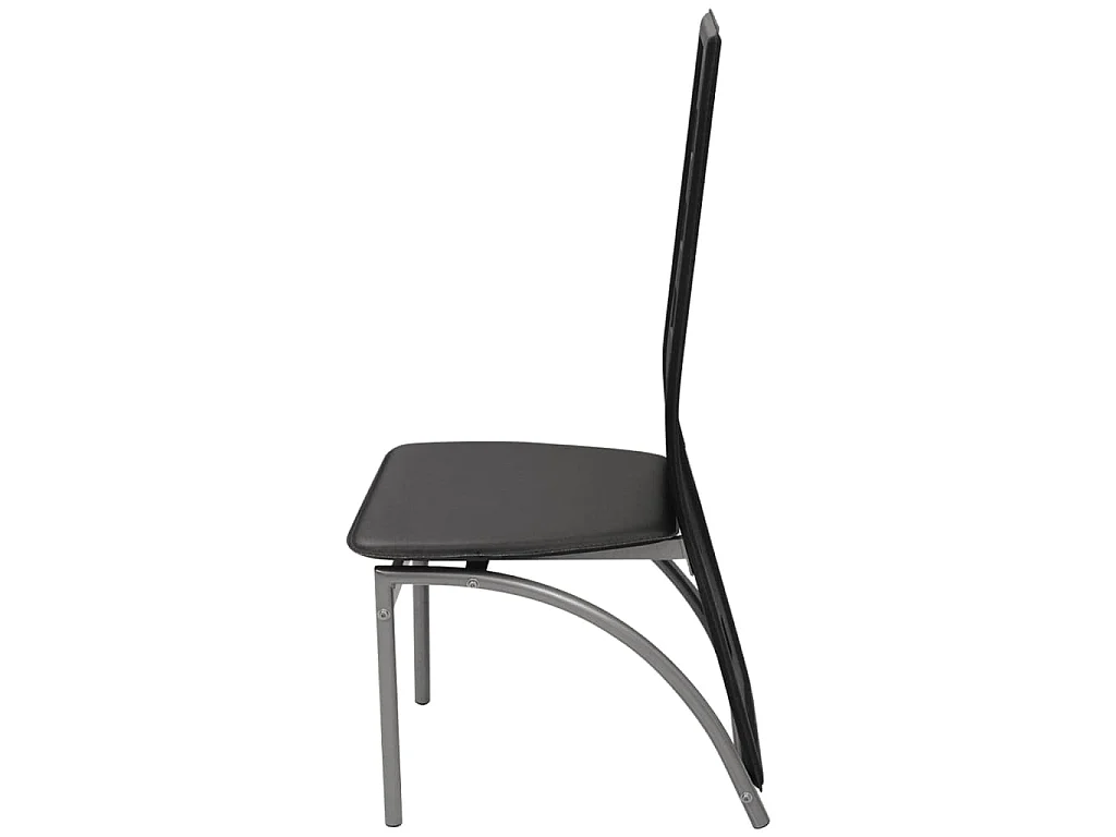 Chaises à manger lot de 4 noir similicuir