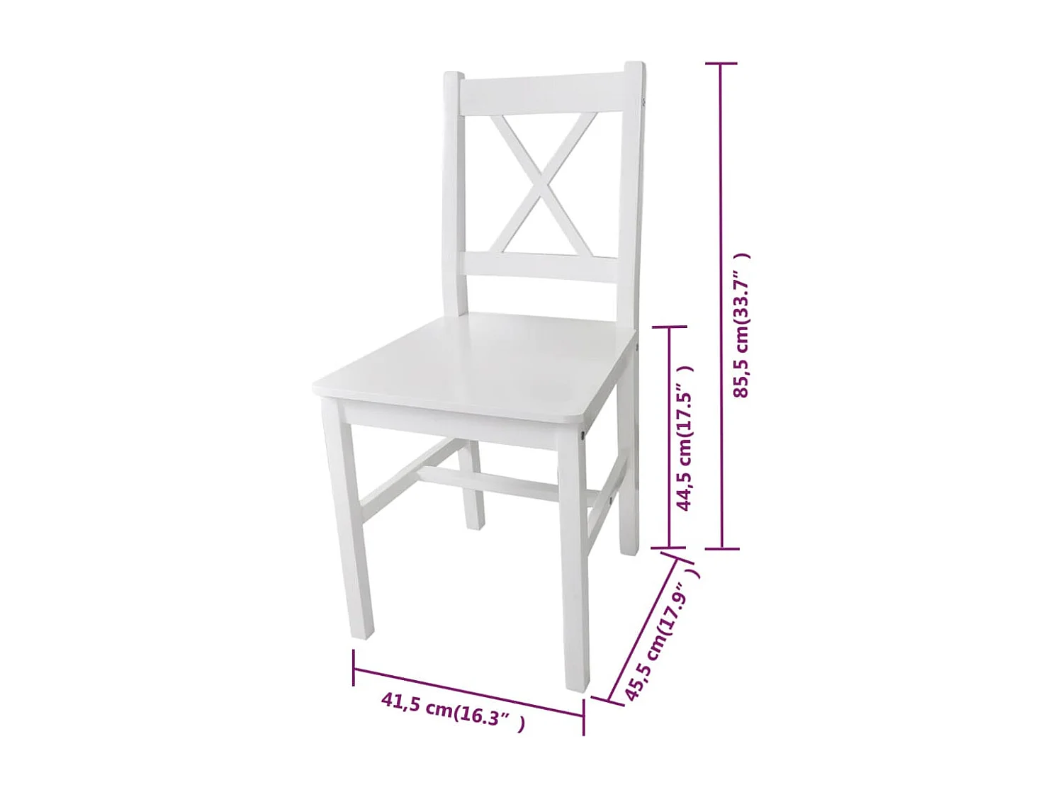 Eetkamerstoelen 6 st grenenhout wit