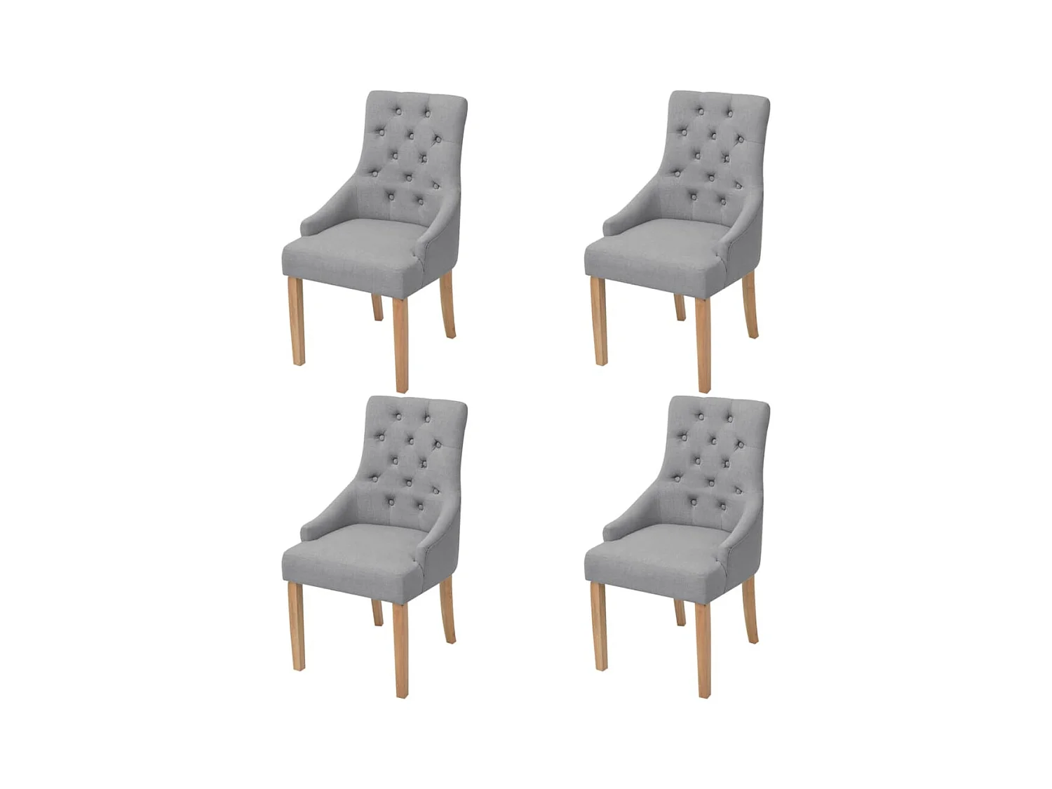 Eetkamerstoelen 4 st stof lichtgrijs