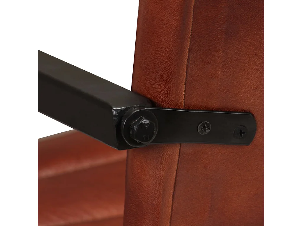 Eetkamerstoelen 2 st echt leer bruin