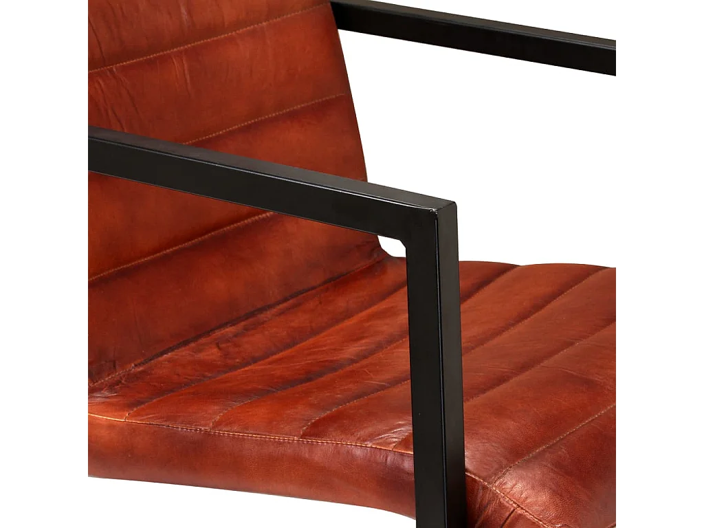 Chaises à manger lot de 2 marron cuir véritable