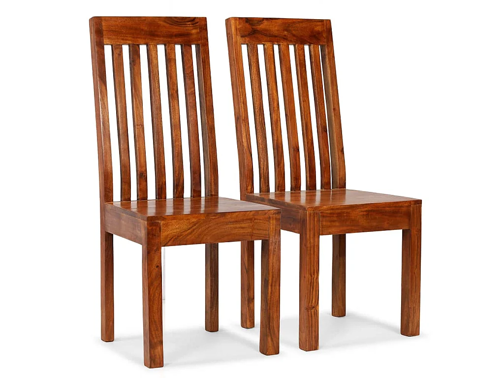 Esszimmerstühle 2 Stk. Massivholz mit Honigfarbenem Finish