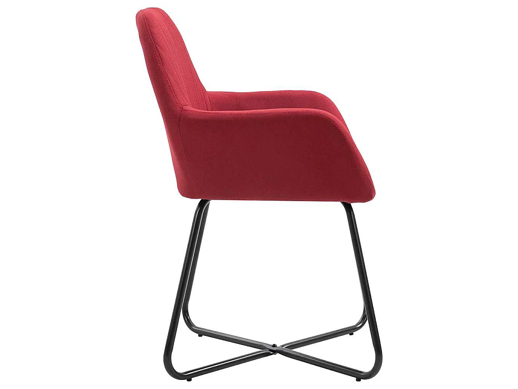 Chaises à manger lot de 4 rouge bordeaux tissu