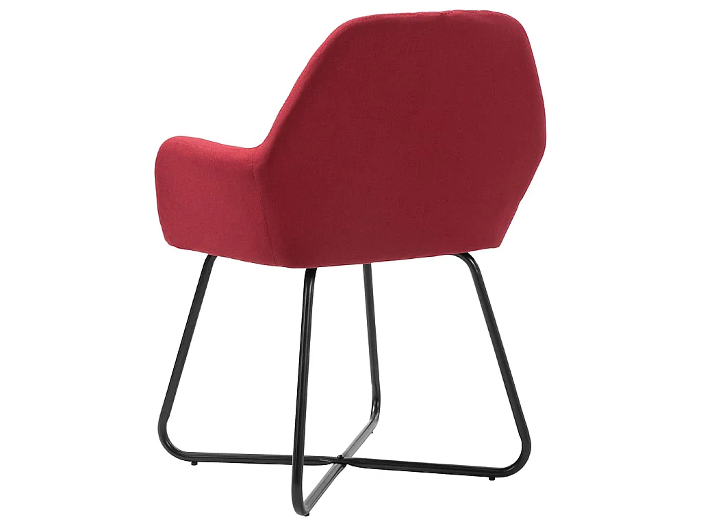 Chaises à manger lot de 4 rouge bordeaux tissu