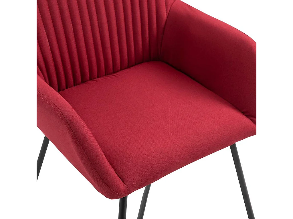Chaises à manger lot de 4 rouge bordeaux tissu