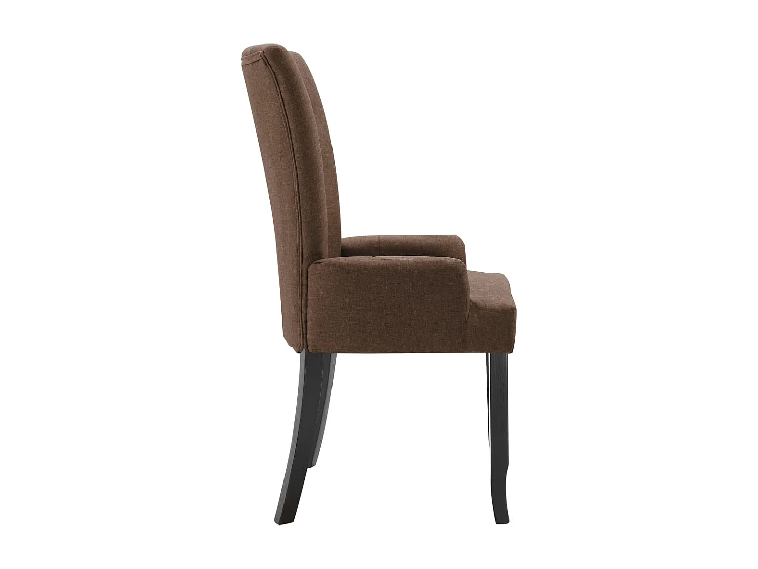 Chaise de salle à manger avec accoudoirs Marron Tissu