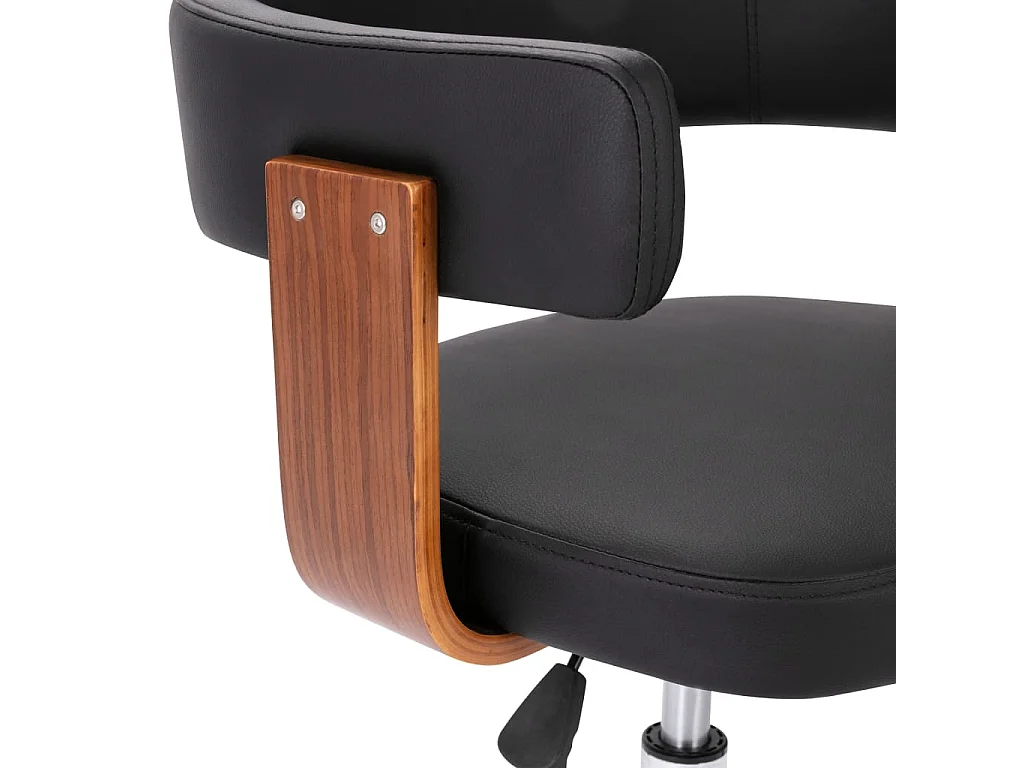 Eetkamerstoelen 4 st draaibaar gebogen hout en kunstleer zwart