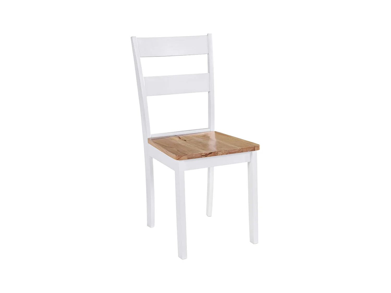 Eetkamerstoelen 4 st massief rubberwood wit
