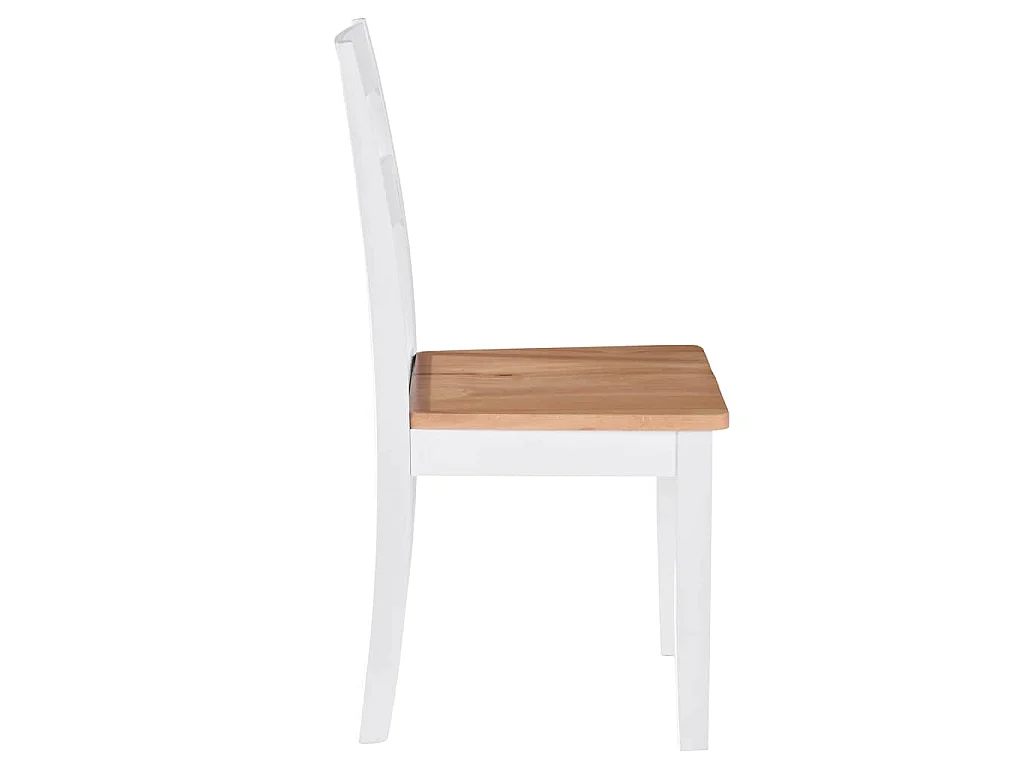 Chaises à manger lot de 4 blanc bois d'hévéa massif